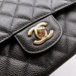 FLAP BAG 25 IN BLACK CAVIAR LEATHER GOLD HARDWARE - Image 9