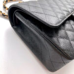 FLAP BAG 25 IN BLACK CAVIAR LEATHER GOLD HARDWARE - Image 6
