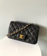 MINI RECTANGLE FLAP BAG 20CM BLACK CAVIAR GOLD HARDWARE - Image 11