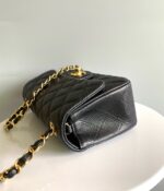 MINI RECTANGLE FLAP BAG 20CM BLACK CAVIAR GOLD HARDWARE - Image 4