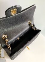 MINI RECTANGLE FLAP BAG 20CM BLACK CAVIAR GOLD HARDWARE - Image 16