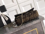 CC 20 SEQUINS FLAP BAG IN BLACK MIX BROWN - Image 15