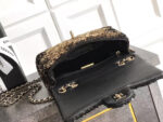 CC 20 SEQUINS FLAP BAG IN BLACK MIX BROWN - Image 8