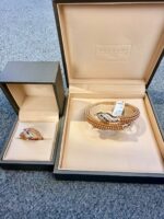 Branded full set Necklace , Earings , Bangle & Ring Gold plated with Swarovski Stones - Image 5