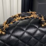 CHANEL 25S FLAP BAG 19 IN BLACK CALFSKIN GOLD HARDWARE - Image 9