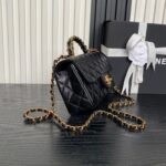 CHANEL 25S FLAP BAG 19 IN BLACK CALFSKIN GOLD HARDWARE - Image 10