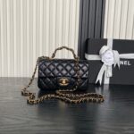 CHANEL 25S FLAP BAG 19 IN BLACK CALFSKIN GOLD HARDWARE - Image 6