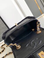 CHANEL 25S FLAP BAG 18 CM IN BLACK WOOL AND LAMBSKIN - Image 16