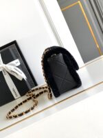 CHANEL 25S FLAP BAG 18 CM IN BLACK WOOL AND LAMBSKIN - Image 13