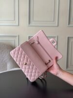 CHANEL 25S CLASSIC FLAP BAG 25 CM IN LIGHT PINK LAMBSKIN WITH GOLD HARDWARE - Image 8