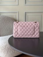 CHANEL 25S CLASSIC FLAP BAG 25 CM IN LIGHT PINK LAMBSKIN WITH GOLD HARDWARE - Image 12