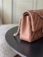 CHANEL 25S CLASSIC FLAP BAG 25 CM IN LIGHT BROWN LAMBSKIN WITH GOLD HARDWARE - Image 12