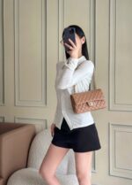 CHANEL 25S CLASSIC FLAP BAG 25 CM IN LIGHT BROWN LAMBSKIN WITH GOLD HARDWARE - Image 6