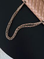 CHANEL 25S CLASSIC FLAP BAG 25 CM IN LIGHT BROWN LAMBSKIN WITH GOLD HARDWARE - Image 7