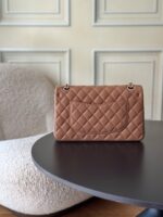 CHANEL 25S CLASSIC FLAP BAG 25 CM IN LIGHT BROWN LAMBSKIN WITH GOLD HARDWARE - Image 4
