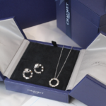 Branded Paris Neckless and Earrings Set Silver - Image 2