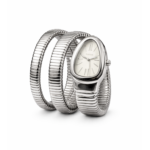 Branded Snake Watch, Champagne Watch Face, Silver