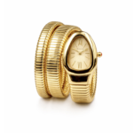 Branded Snake Watch, Champagne Watch Face, Gold