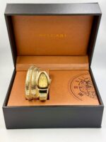 Branded Snake Watch, Yellow Watch Face, Gold - Image 2
