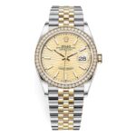 Rolex Datejust Golden Fluted Dial Watch
