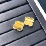 CLOVER MEDIUM 1 MOTIFS TIGER EYE EARRINGS - Image 2