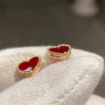 HEART CARNELIAN STUD EARRINGS - Image 9