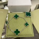 CLOVER 5 MOTIFS SIVLER MALACHITE BRACELET - Image 2