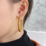 CLASH LARGE HOOP EARRINGS - Image 3