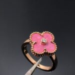 CLOVER RHODONITE ROSE GOLD RING - Image 4