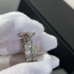 LOVE DIAMOND SILVER HOOP EARRINGS - Image 4