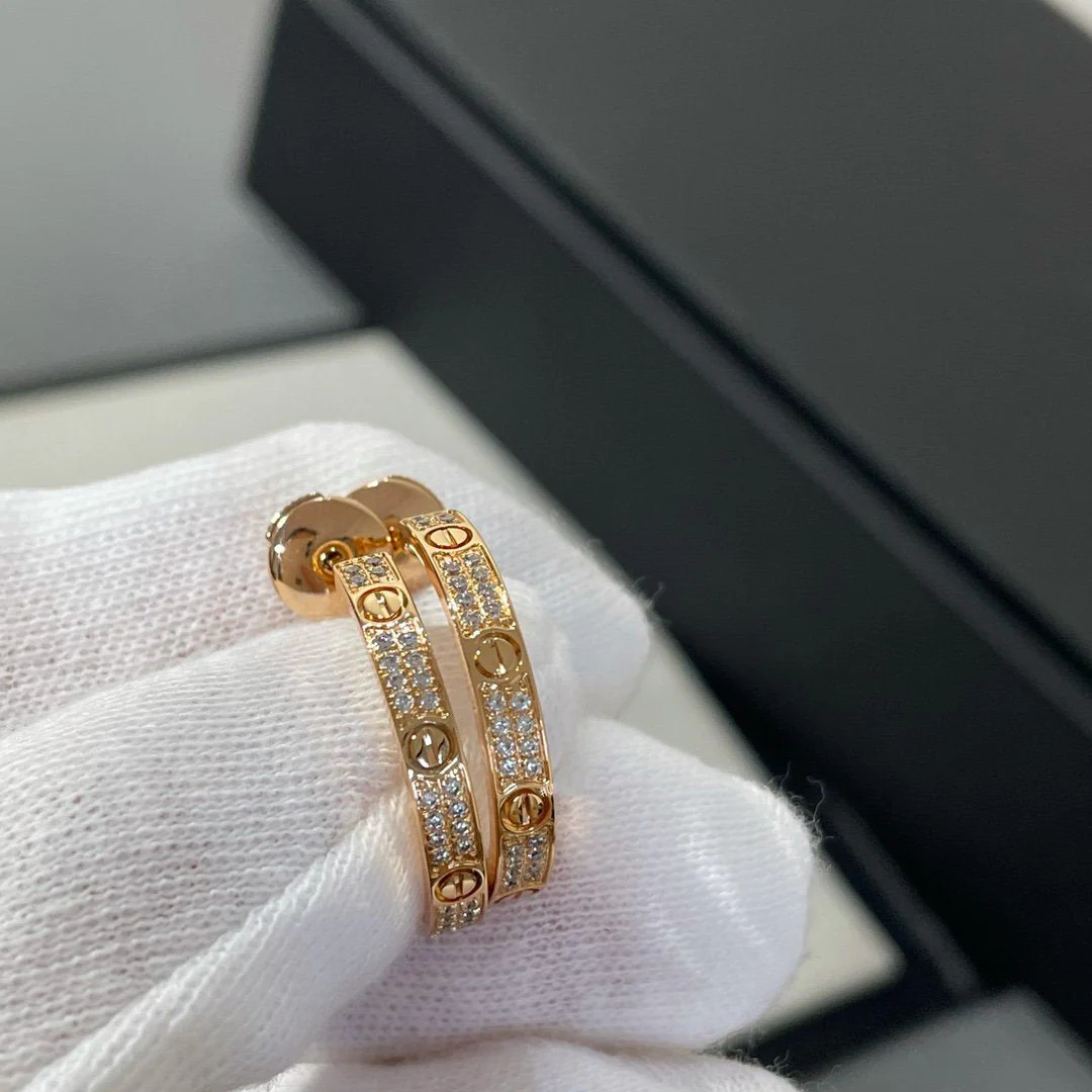 13338222023968908_bfa2aba4-dfd4-4c6e-999f-f2545af0632f.webp LOVE DIAMOND PINK GOLD HOOP EARRINGS - Image 1