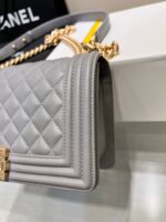BOY BAG MEDIUM 25 GREY CAVIAR GOLD HARDWARE - Image 2