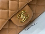 MINI SQUARE FLAP BAG 17CM BROWN LAMBSKIN GOLD HARDWARE - Image 11