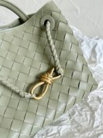 BV SMALL ANDIAMO 25CM LIGHT GREEN LAMBSKIN - Image 6