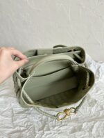 BV SMALL ANDIAMO 25CM LIGHT GREEN LAMBSKIN - Image 8