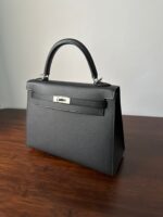 HM KELLY 25CM BLACK EPSOM SILVER HARDWARE - Image 13