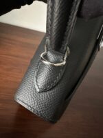 HM KELLY 25CM BLACK EPSOM SILVER HARDWARE - Image 15