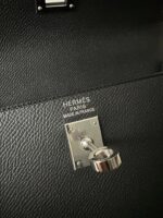 HM KELLY 25CM BLACK EPSOM SILVER HARDWARE - Image 8