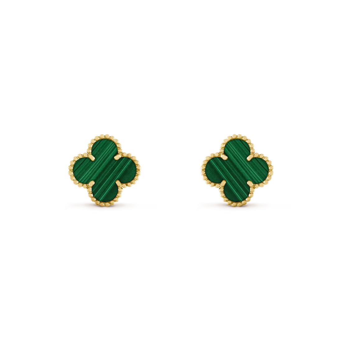 1627232_3c7c10e6-102d-4ace-91df-df270d1af6a1.webp CLOVER MEDIUM 1 MOTIFS MALACHITE EARRINGS - Image 1