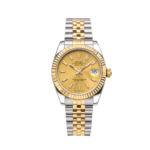 Rolex Datejust Golden Dial Fluted Bezel Watch