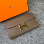 HM CLUTCH CONSTANCE 22 ASH BROWN CALFSKIN GOLD HARDWARE - Image 10