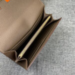 HM CLUTCH CONSTANCE 22 ASH BROWN CALFSKIN GOLD HARDWARE - Image 4