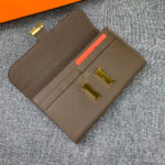 HM CLUTCH CONSTANCE 22 ASH BROWN CALFSKIN GOLD HARDWARE - Image 12