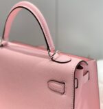 KELLY 28CM IN ROSE SAKURA SWIFT CALFSKIN SILVER HARDWARE - Image 5