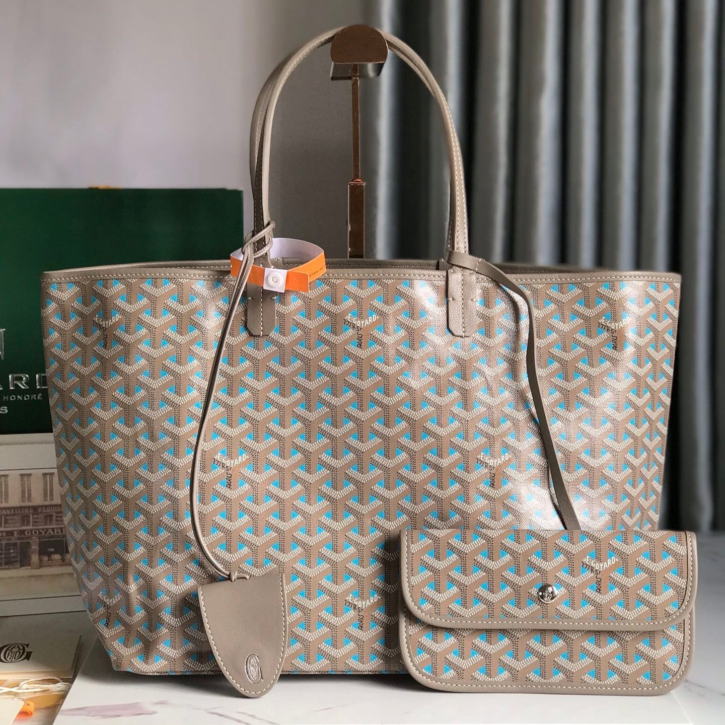 20230820_i1692502534_72_0_jpg SAINT LOUIS PM 34 IN GREY MIX BLUE GOYARDINE CANVAS AND CALFSKIN - Image 1