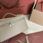 EXTRA POCKET L19 IN DESERT BROWN GRAINED CALFSKIN WITH SILVER HARDWARE - Image 4
