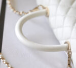 CHANEL 25S FLAP BAG 24 CM IN WHITE LAMBSKIN WITH GOLD HARDWARE - Image 5
