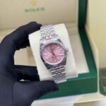 Rolex Datejust Pink Dial Fluted Bezel & Jubilee Watch - Image 4