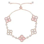 CLOVER 5 MOTIF PINK BLUE RED WHITE BRACELET
