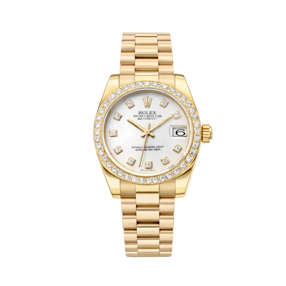 4_70c74055-bb2f-48f2-8c16-b1e9cfe43e7a Rolex Datejust White Diamond Dial Bezel Watch - Image 1